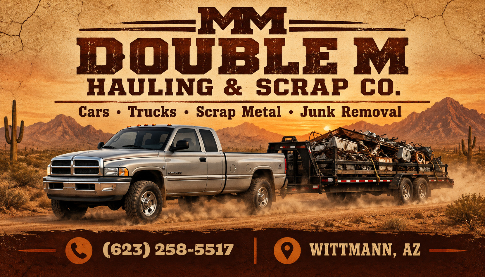 Silver 2nd Gen Dodge Ram 2500 Cummins extended cab towing a scrap trailer